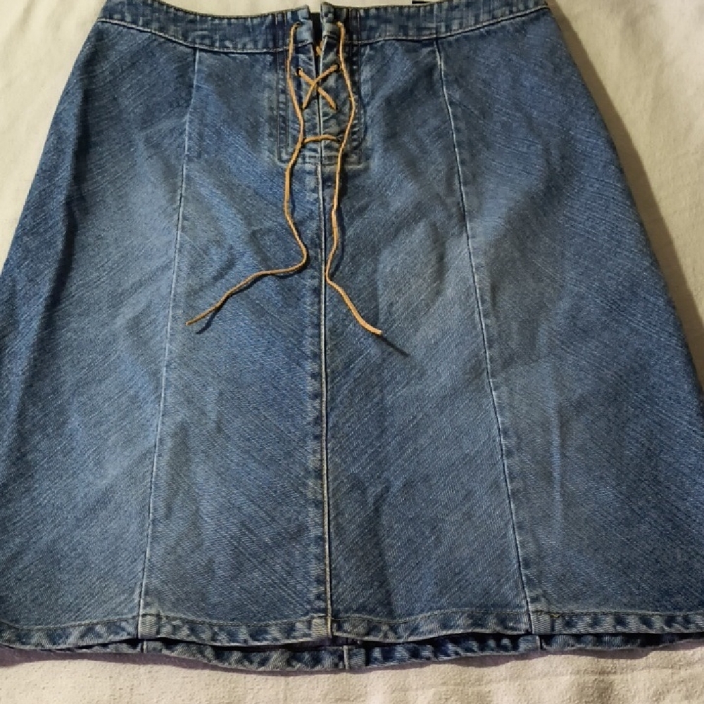 Sonoma Denim A-Line Skirt with Lace-Up Front